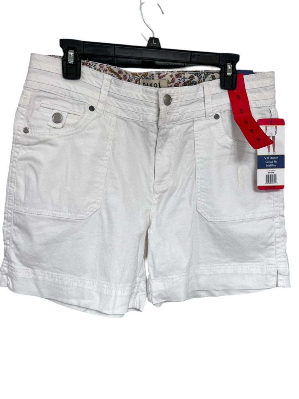 Dakota Blue White Women's Casual Mid-Rise Shorts